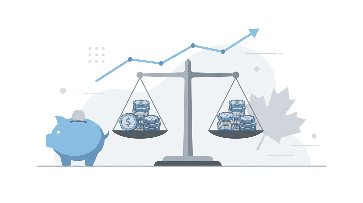 Illustration of balanced saving and investing concepts.